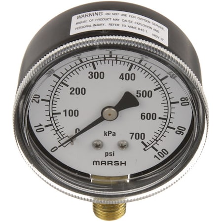 Pressure Gauge 2-1/2, 0-100Psi